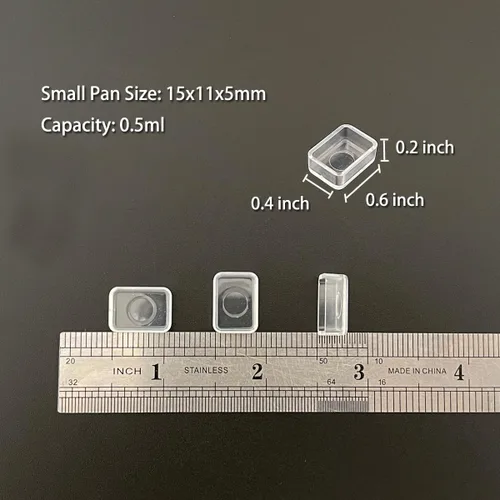 Vista 5 de Sartenes de acuarela vacías con rayas magnéticas – 100 piezas de plástico de 0.0 fl oz kits de sartenes para bricolaje acuarelas o acrílicos pintura