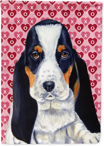 Vista 29 de Caroline's Treasures SS4484GF Bandera de jardín con diseño de bulldog inglés y corazones para el Día de San Valentín, bandera decorativa para patio