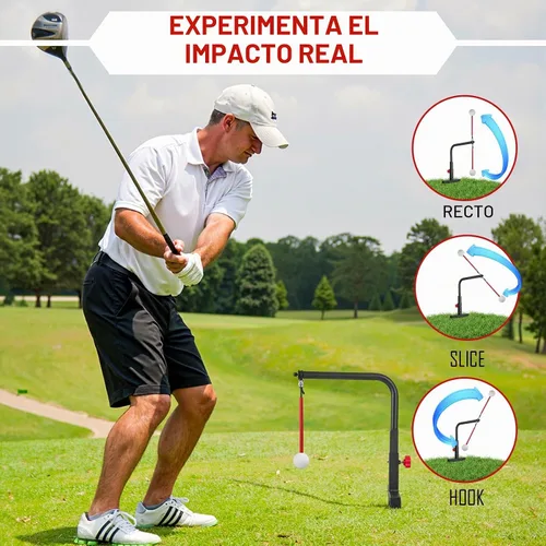 Vista 2 de Entrenador de Swing de Golf - Ayuda de Entrenamiento de Swing de Golf de Hierro Duradera - Accesorios de Golf para Niños y Jóvenes con Bola