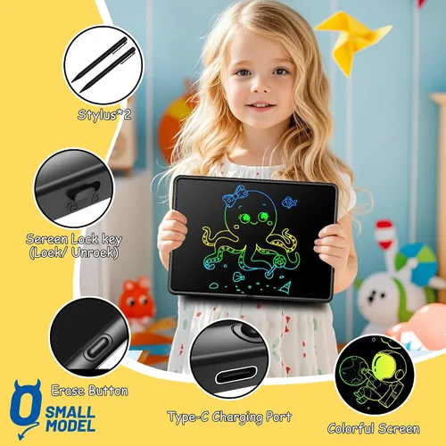 Vista 2 de Tableta de escritura LCD de 15 pulgadas para niños, tablero de dibujo colorido y juguetes educativos, regalos para niñas de 3 a 8 años, tablero