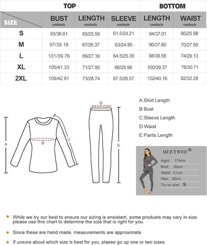 Vista 7 de MEETWEE Ropa interior térmica para mujer, Long Johns Ski para clima frío, capa base, cálida parte superior e inferior de invierno para correr