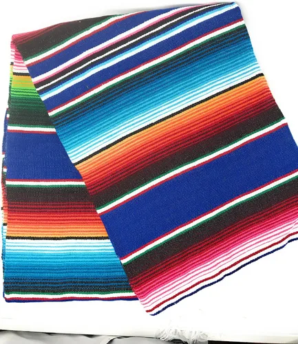 Vista 8 de Auténtica manta de sarape mexicana de gran tamaño (7' x 5' sarape)