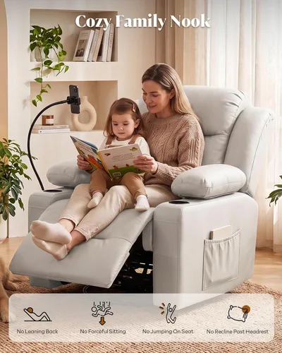 Vista 3 de Silla reclinable giratoria eléctrica con reposabrazos ajustables