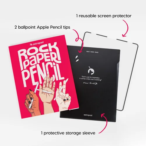Vista 7 de Astropad Rock Paper Pencil v3.0 - Protector de pantalla de papel para iPad Mini 6ª generación y iPad Mini 7ª generación + Puntas de Apple Pencil
