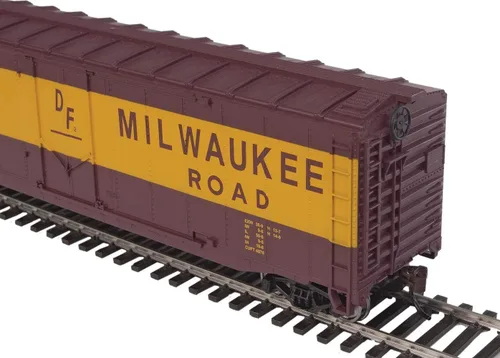 Vista 3 de WalthersTrainline Boxcar Milwaukee Road Ready to Run, rojo/amarillo