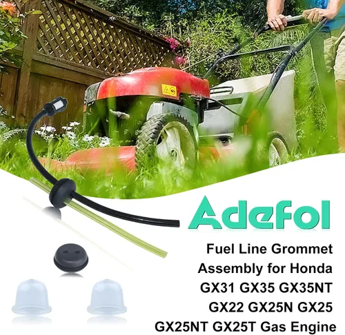 Vista 2 de Adefol Línea de combustible 2 agujeros de arandela para Honda GX31 GX35 GX35NT GX22 GX25 GX25N GX25NT GX25T repuesto con filtro de cebador kit