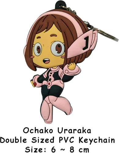 Vista 2 de ZeroGoo Anime Mha Bnha - Peluca para cosplay, incluye gorro de peluca y llavero para mujeres, hombres, adultos, disfraz de Halloween, Negro