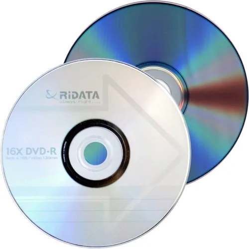 Vista 5 de RiDATA DRD-4716-RD100ECOW 4.7GB 16X DVD-R 100 paquetes de envoltura retráctil de husillo
