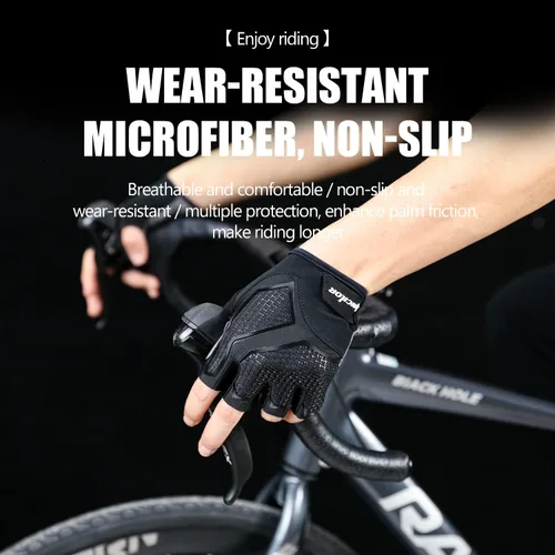 Vista 7 de Kyncilor Guantes de ciclismo para hombres y mujeres transpirables de medio dedo guantes de bicicleta de montaña amortiguadores de golpes