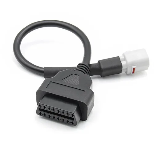 Vista 4 de Cable adaptador OBD2, escáner de diagnóstico para motocicleta, adaptador de diagnóstico OBD de 4 pines a lector de código de falla OBD2, escáner