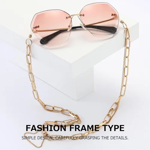 Vista 2 de AEVOGUE - Los lentes de sol para mujer, sin bordes, lentes de corte de diamante, de tamaño grande (AE0534)