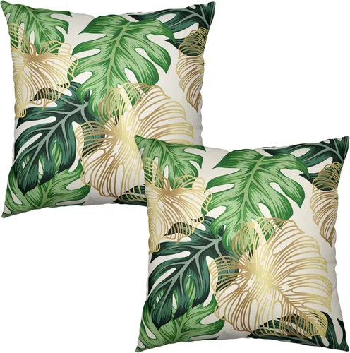 Vista 41 de Juego de 2 fundas de almohada de 16 x 16 pulgadas, diseño patriótico de bandera estadounidense con estrellas para exteriores, estilo casa de campo