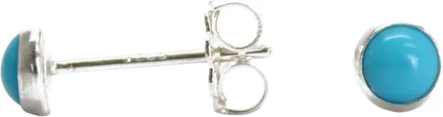 Vista 41 de Aretes de tuerca con piedras preciosas para mujeres y niñas, bisel redondo de 0.157 in de plata esterlina 925