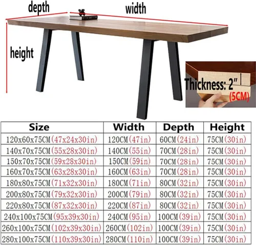 Vista 3 de Mesa moderna de madera maciza simple para el hogar, dormitorio, oficina, sala de reuniones, escritorio de computadora, patas de metal fuertes