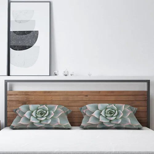 Vista 4 de AOYEGO Funda de almohada de cactus de 12 x 20 pulgadas, diseño de flores de cactus, plantas del desierto, botánica, rectangular, fundas de almohada