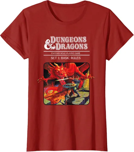 Vista 21 de Dungeons & Dragons Vintage Basic Rules Cover T-Shirt Small Negro