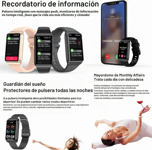 Vista 6 de ZPIMY AMOLED - Reloj inteligente de 1.47 pulgadas para mujer, reloj inteligente para hombre, rastreador de actividad física para iPhone Android Negro