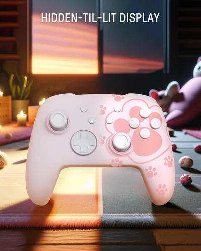 Vista 2 de FUNLAB Patrón luminoso Firefly Switch Pro Controlador inalámbrico con 7 colores LED PaddleTurbo, mando a distancia Bluetooth compatible