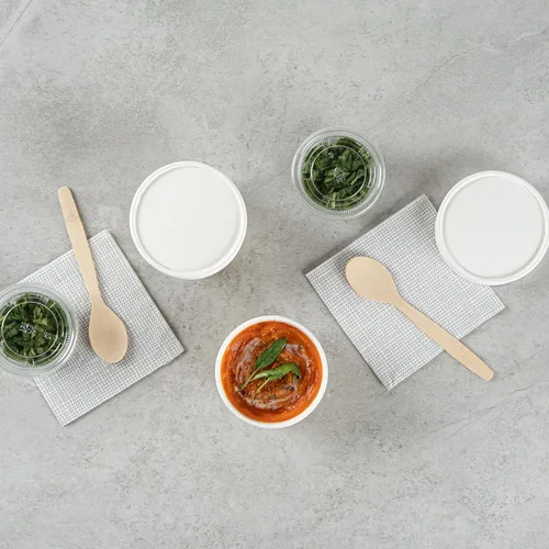 Vista 9 de Restaurantware Coppetta - Vasos de postre de 3 onzas, 50 tazas desechables para helado, tapas se venden por separado, cuencos de papel a cuadros
