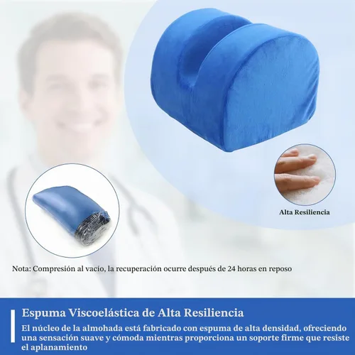Vista 3 de Almohada de recuperación de rodilla para poscirugía con espuma viscoelástica, almohada ortopédica de posicionamiento de piernas, soporte de rodillas