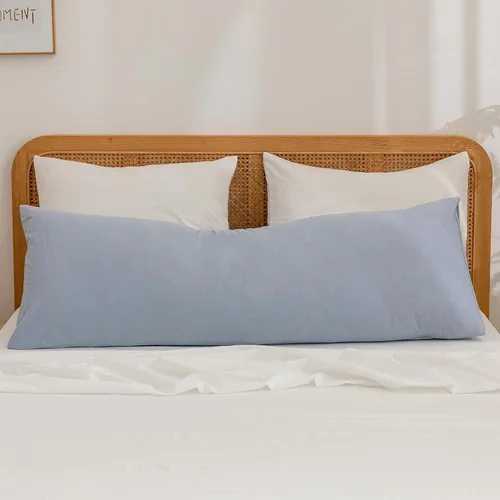 Vista 54 de BESTOUCH 100% Algodón Lavado Funda de Almohada para Cabello y Piel, Sensación de Lino, Suave, Cómoda, Transpirable, Juego de 2 Fundas de Almohada