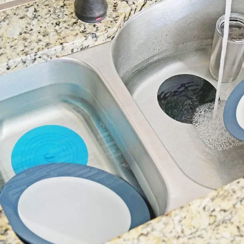 Vista 7 de Juego de tapones de drenaje de silicona para fregadero, paquete de 2 tapones extra anchos de 6 pulgadas para fregaderos de cocina, trituradores