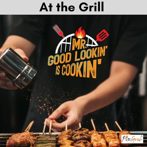 Vista 6 de Mr Good Lookin - Delantal de cocina, delantal de cocina para hombres, regalo ideal de Navidad o día del padre, juego de regalo o delantal solo