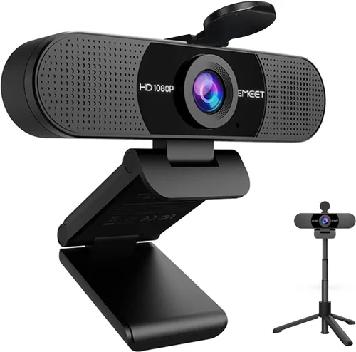 Vista 6 de EMEET Altavoz de conferencia y micrófono Luna Black & C960Kit Webcam con trípode