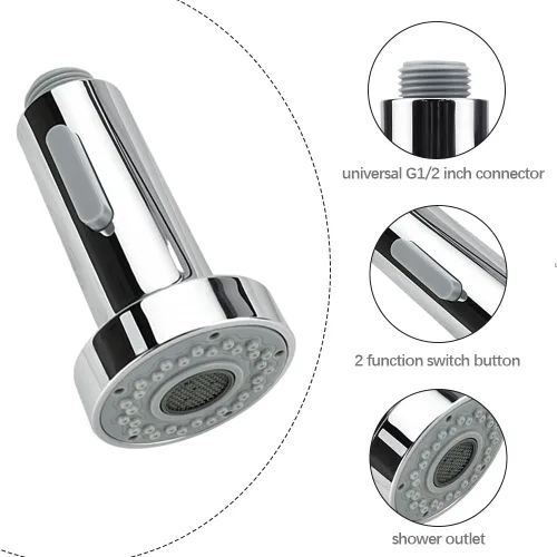 Vista 6 de Kitchen Faucet Spray Head 2 Function Kitchen Tap Spray Head Replacement Part Anti-Splash Shower Head for Kitchen Pull Out Tap & Bathroom Mixer