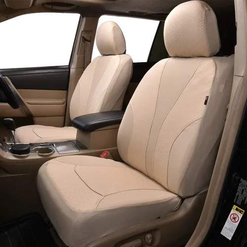 Vista 3 de Flying Banner - Fundas de asiento de coche, ajuste universal, para coche, camión, SUV, camioneta, estampado en caliente, transpirable, banco Beige