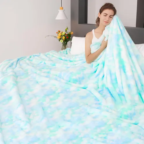 Vista 11 de MUGD Manta rosa para cama, manta de forro polar rosa claro, mantas suaves para mujeres y niñas, bonita decoración del hogar B-bean Rosa