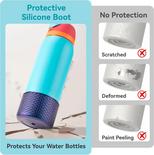 Vista 5 de Funda de Silicona para Botella de Agua Owala de 40oz, Cubierta Protectora con Brillos para la Base del Frasco para Botellas Owala FreeSip Twist