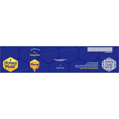 Vista 20 de HONEY MAID Graham Crackers, aperitivos para el almuerzo, tamaño de fiesta, 28.8 onzas 0.28 oz de grano entero por porción de 1.06 oz, hecho