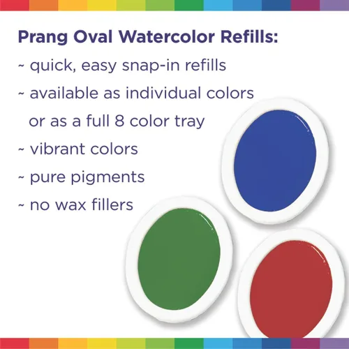 Vista 2 de Prang Refill Set de bandejas de acuarelas ovaladas, Negro