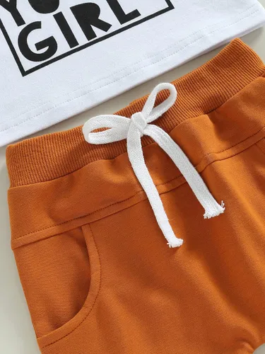 Vista 31 de Conjunto de ropa de verano para niños pequeños, 2 piezas, camiseta de manga corta con cintura elástica