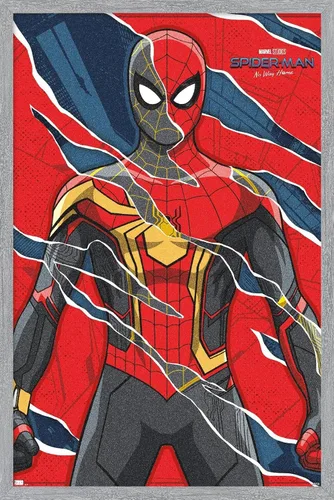 Vista 13 de Trends International Marvel Spider-Man: No Way Home - Póster de pared triturado, 22.4 pulgadas de largo x 14.7 pulgadas, versión enmarcada en madera