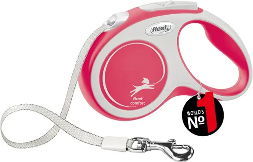 Vista 3 de Flexi Nueva cinta de confort gris y rojo grande 16.4 ft retráctil perro correa para perros de hasta 132.3 lbs/132 libras