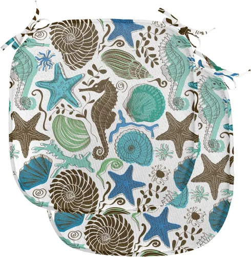 Vista 102 de Ambesonne Cojín de asiento para silla de flores, detalles florales con hojas y remolinos, estampado artístico romántico y vívido y vibrante