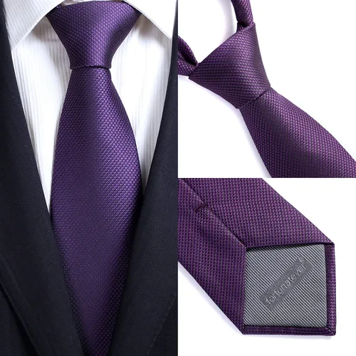 Vista 3 de Corbatas sólidas hechas a mano para hombre, corbata extra larga para hombres con caja de regalo, 63 x 3.54 pulgadas
