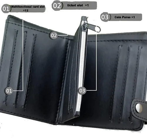 Vista 2 de Cartera de anime para cosplay cartera de piel sintética para regalo para mujeres y hombres bolso de cosplay de anime para fanáticos del anime Mha