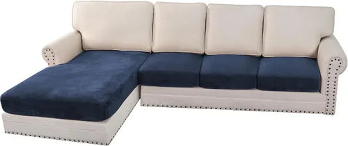 Vista 52 de H.VERSAILTEX Funda de cojín elástica de terciopelo para sofá, funda de cojín de felpa para cojines de silla, protector de muebles, cojín de asiento