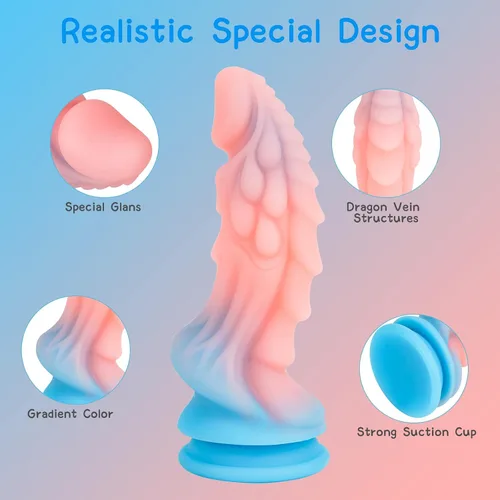 Vista 5 de Juguetes sexuales realistas con consolador monstruo: consolador anal grande de 8.66 pulgadas con fuerte ventosa para jugar con manos libres