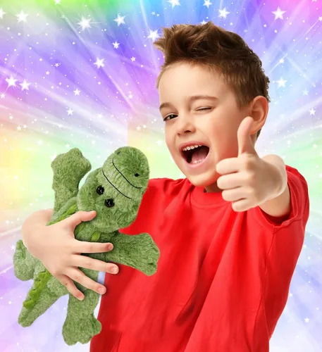 Vista 2 de DolliBu - Animal de peluche de cocodrilo, súper suave, juguete de peluche verde silvestre, regalo para niños y adultos, 12 pulgadas