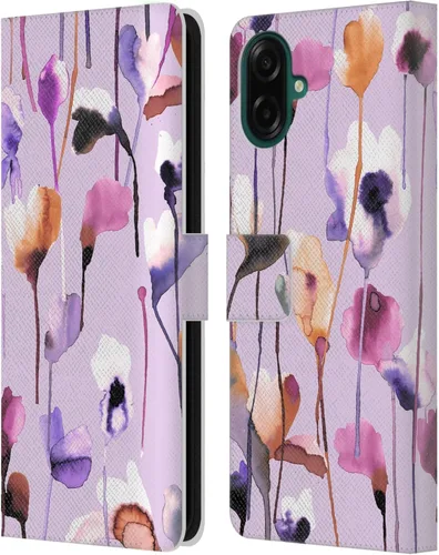 Vista 173 de Head Case Designs Officially Licensed Ninola Abstract Poppies Lilac Floral Leather Wallet Case Compatible with Samsung Galaxy A07 4G