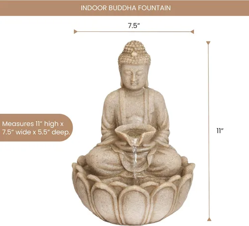 Vista 2 de Bits y piezas – Fuente de interior BUDA – Fuente de agua Zen de mesa