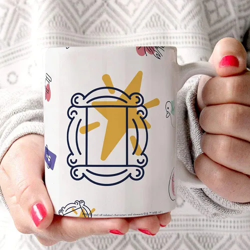Vista 357 de Trend Setters Friends the Television Show – 25 años – Mercancía oficial – Taza de café o té de cerámica blanca de 11 onzas – perfecta para regalar