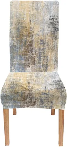 Vista 86 de TOMWISH Juego de 2 fundas para sillas de comedor, color turquesa y gris, fundas elásticas para sillas Parsons, de elastano, lavables, protectores