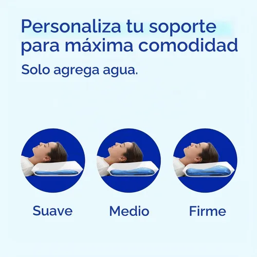 Vista 4 de Mediflow Almohada de agua, colección Elite, almohada de fibra. Almohada ortopédica para aliviar el dolor de cuello, almohada de agua ajustable
