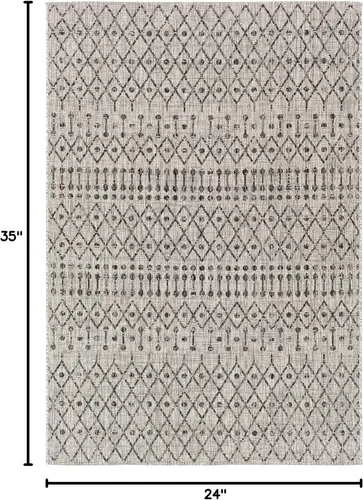 Vista 2 de Artistic Weavers Livabliss Hinata - Alfombra marroquí para exteriores, 2 pies x 2 pies 11 pulgadas, color negro