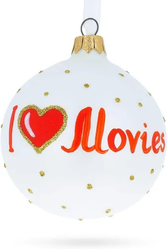 Vista 6 de Bola de cristal soplada para amantes de la película, adorno de Navidad de 3,25 pulgadas